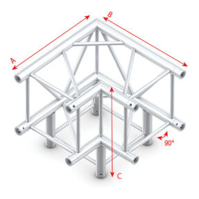 Milos Pro-40 Square F Truss - Corner 3-way 90° QLLF30 - 90° corner - heavy duty - F