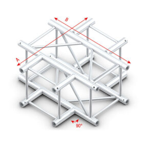 Milos Pro-40 Square F Truss - Cross 4-way QCLF41 - 90° corner - heavy duty - F